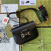 Gucci Horsebit 1955 mini black gg bag - 1