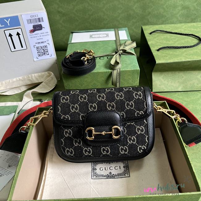 Gucci Horsebit mini GG black bag - 1