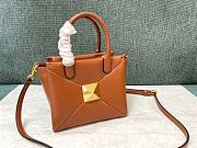 Valentino Garavani One Stud Brown Leather Bag - 4