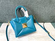 Valentino Garavani One Stud Blue Leather Bag - 2