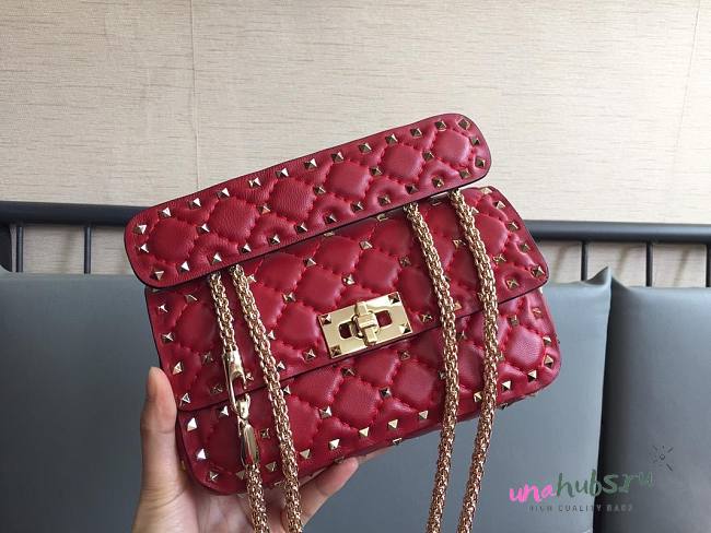 Valentino Garavani Rockstud Spike Red Bag - 1