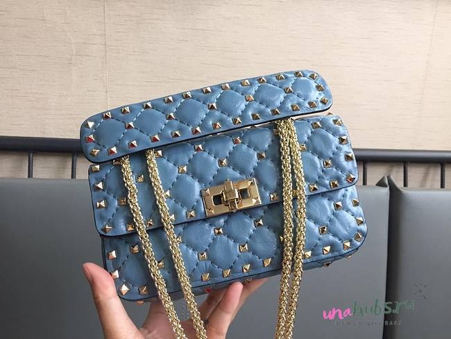 Valentino Garavani Rockstud Spike Blue Bag - 1