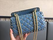 Valentino Garavani Rockstud Spike Blue Bag - 4