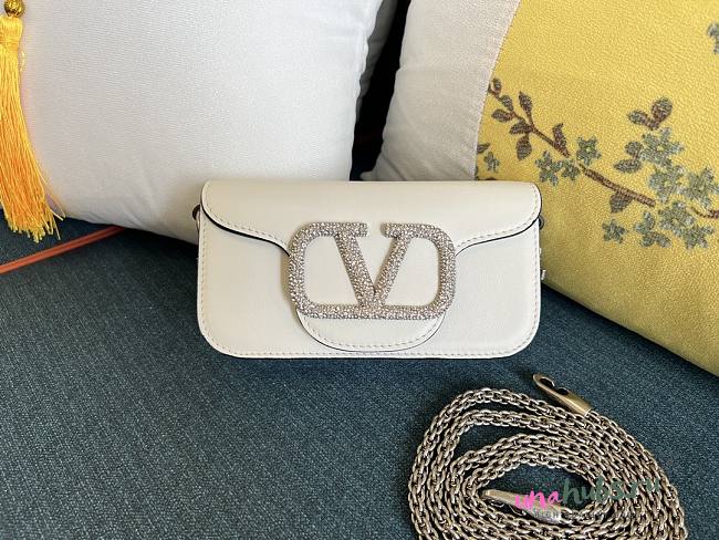 Valentino Loco small Jewel logo white shoulder bag - 1