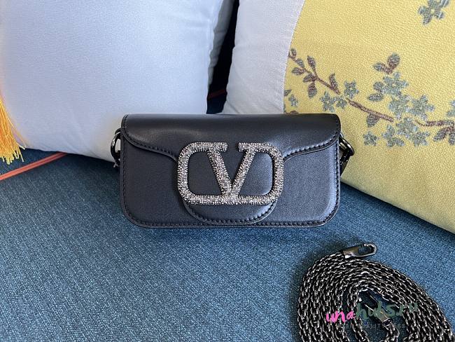 Valentino Loco small Jewel logo black shoulder bag - 1