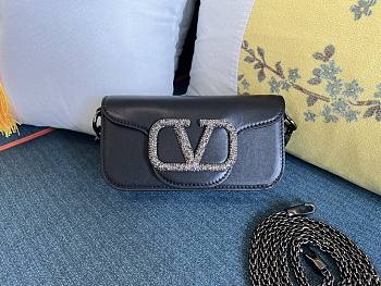 Valentino Loco small Jewel logo black shoulder bag