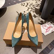 Christian Louboutin Kate Sude Blue Pumps Heel - 6