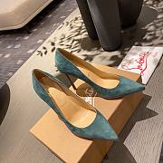 Christian Louboutin Kate Sude Blue Pumps Heel - 4