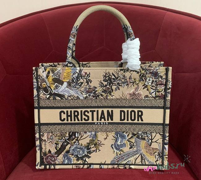 Dior Book Tote Dark Multicolor Dior Jardin d'Hiver Embroidery 36cm Bag - 1