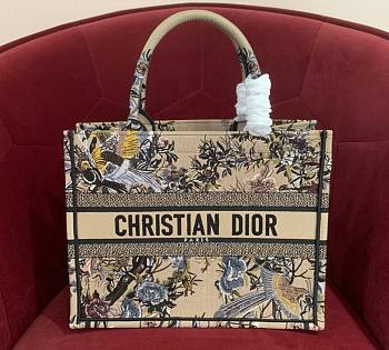 Dior Book Tote Dark Multicolor Dior Jardin d'Hiver Embroidery 36cm Bag