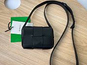 Bottega Veneta Mini Cassette Black Leather Bag - 6