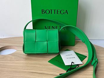 Bottega Veneta Mini Cassette Green Leather Bag