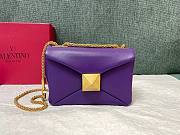 Valentino Garavani One Stud Mini Purple Leather Bag - 1