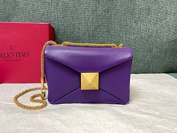 Valentino Garavani One Stud Mini Purple Leather Bag