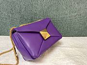 Valentino Garavani One Stud Mini Purple Leather Bag - 5