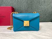 Valentino Garavani One Stud Mini Blue Leather Bag - 1