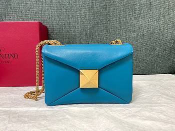 Valentino Garavani One Stud Mini Blue Leather Bag