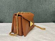 Valentino Garavani One Stud Mini Brown Leather Bag - 4