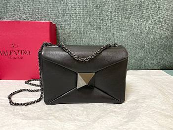Valentino One Stud Mini All Black Leather Bag