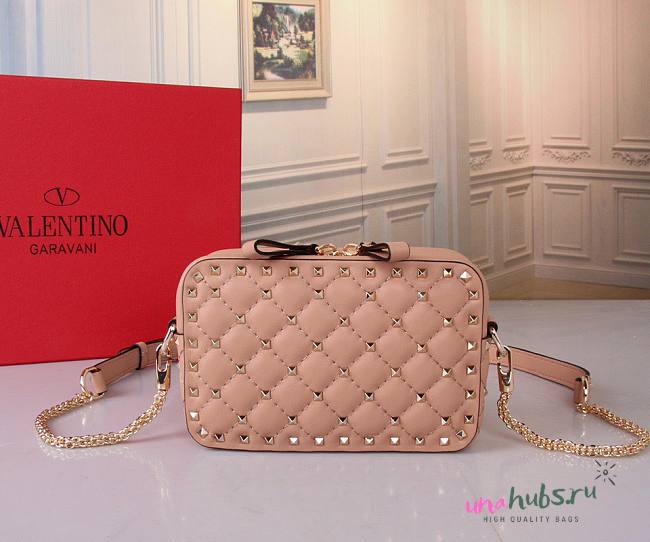 Valentino Garavani Rockstud Spike Beige Box Bag - 1