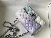 Chanel classic multicolor light blue CF flap bag 20cm - 4