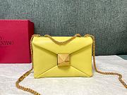 Valentino Garavani One Stud Mini Yellow Leather Bag - 1