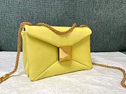 Valentino Garavani One Stud Mini Yellow Leather Bag - 4