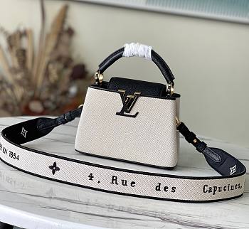 Louis Vuitton Capucines Mini ecru canvas black bag