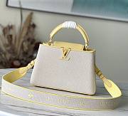 Louis Vuitton Capucines BB ecru canvas yellow bag - 1