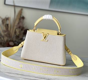 Louis Vuitton Capucines BB ecru canvas yellow bag