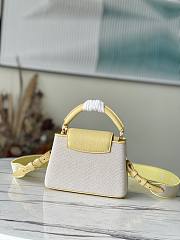 Louis Vuitton Capucines mini ecru canvas yellow bag  - 6