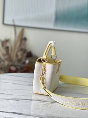 Louis Vuitton Capucines mini ecru canvas yellow bag  - 4