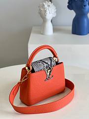 Louis Vuitton Capucines mini orange snake skin bag - 2