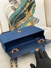 Chanel CF flapbag denim 24k gold hardware large bag - 3