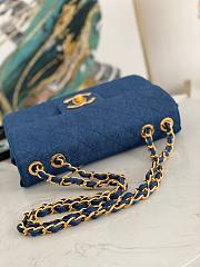 Chanel CF flapbag denim 24k gold hardware large bag - 4