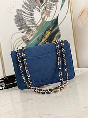 Chanel CF flapbag denim 24k gold hardware large bag - 5