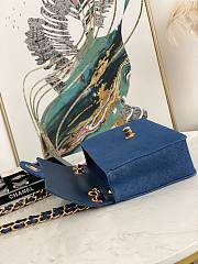 Chanel CF flapbag denim 24k gold hardware large bag - 6