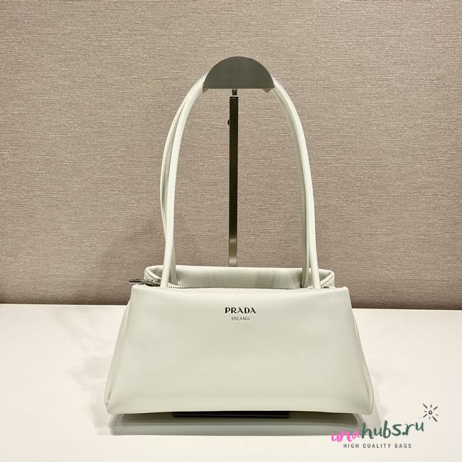 Prada small white nappa leather top handle bag - 1