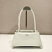 Prada small white nappa leather top handle bag - 1