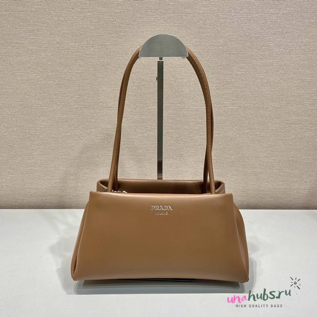 Prada small brown nappa leather top handle bag - 1