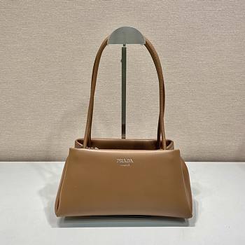 Prada small brown nappa leather top handle bag