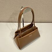 Prada small brown nappa leather top handle bag - 3