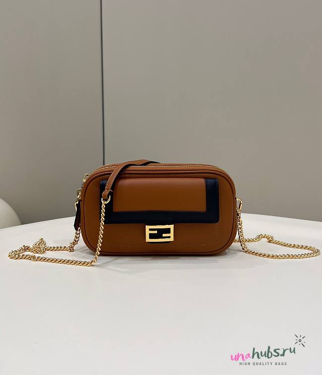 Fendi Easy 2 Baguette Brown Leather Bag - 1