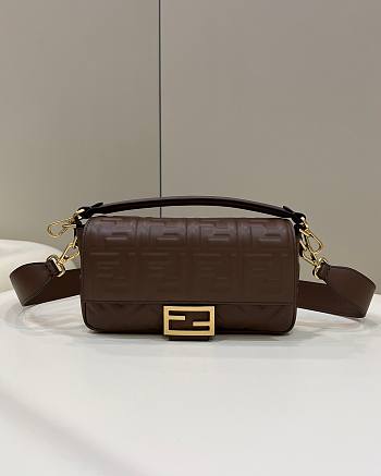 Fendi Baguette dark brown leather bag 26cm