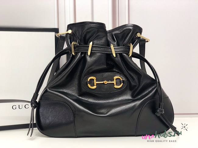 Gucci 1955 Horsebit Messenger Black Bag  - 1