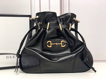 Gucci 1955 Horsebit Messenger Black Bag 