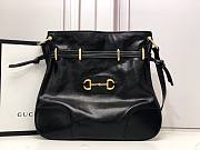 Gucci 1955 Horsebit Messenger Black Bag  - 2