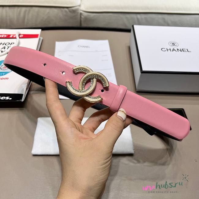 Chanel pink belt 3cm - 1