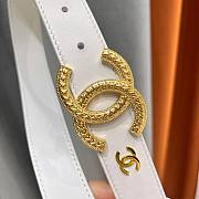 Chanel CC white leather belt - 5