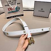 Chanel CC white leather belt - 6